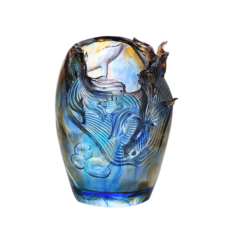 Vas Kaca: Rangkaian Bunga Ruang Tamu Mewah dan Canggih Kaca Kristal Tempat Bunga Diawetkan Artistik Ornamen Dekoratif Meja Makan Rumah “Menambahkan Bunga pada Brokat”