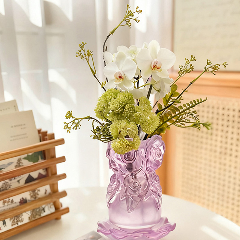 Proses Pengecoran Lilin Hilang Kaca Dekorasi Rumah Vas Kaca Kristal “Vas Mawar”