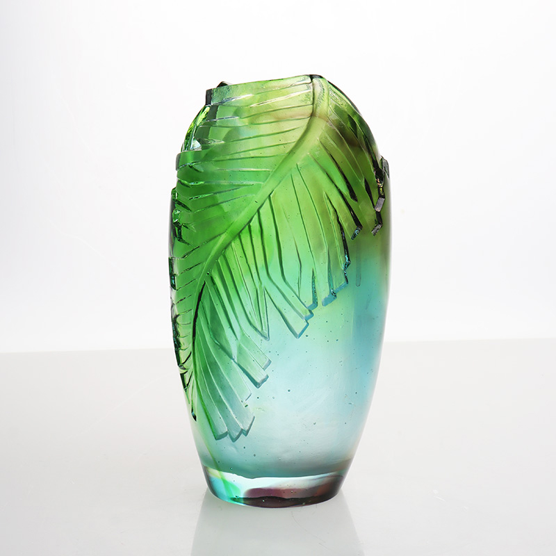 Vas Kaca Ruang Tamu Rangkaian Bunga Kaca Kristal Vas Artistik Dekorasi Rumah Ornamen Meja Makan “Harmoni”