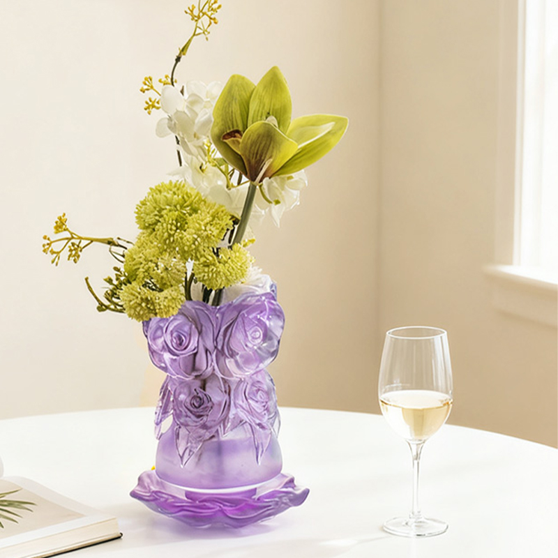 Proses Pengecoran Lilin Hilang Kaca Dekorasi Rumah Vas Kaca Kristal “Vas Mawar”