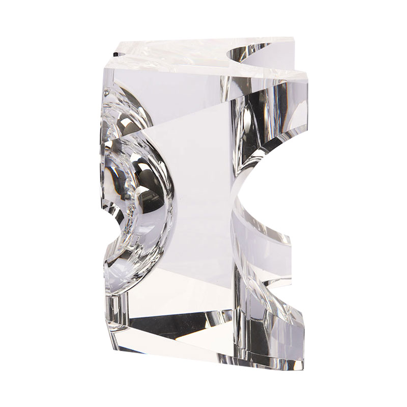 Asbak kristal kaca transparan desain geometris sederhana