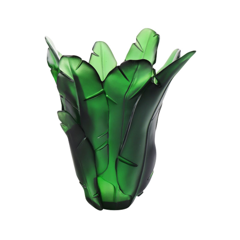 Vas Kaca Daun Pisang Hijau Dekorasi Rumah