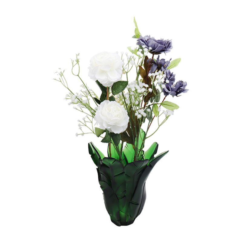 Vas Kaca Daun Pisang Hijau Dekorasi Rumah