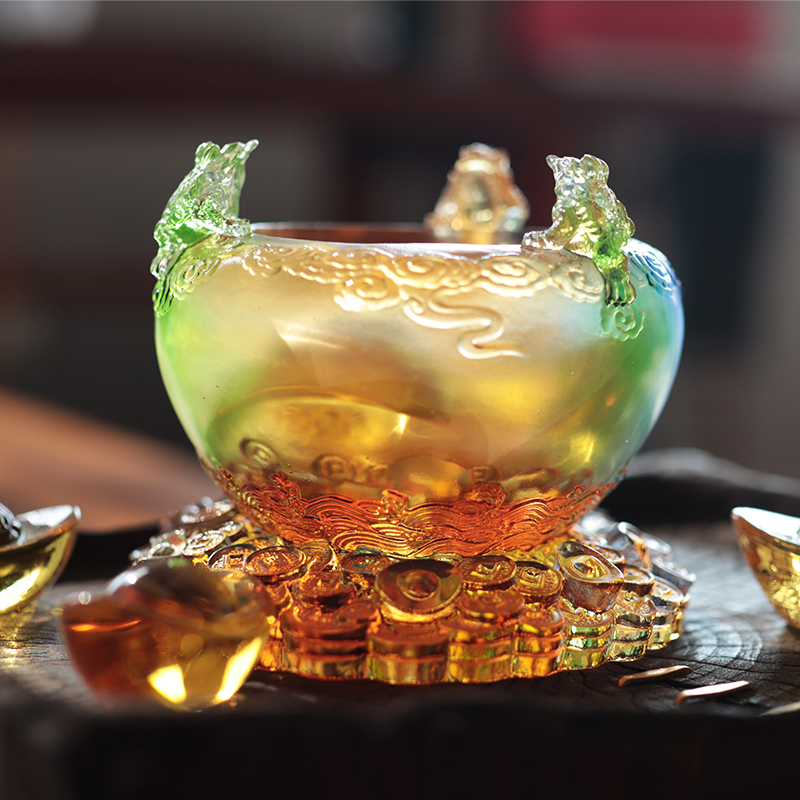 Mangkuk Harta Karun Kaca Cornucopia Kristal