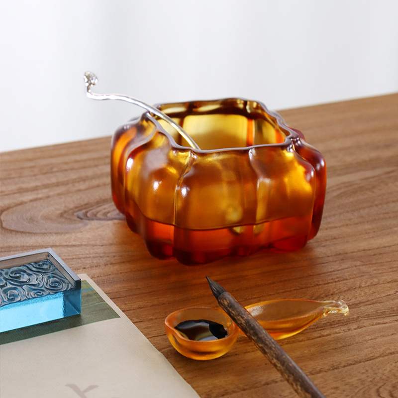 Panci air berbentuk labu Kaca Kristal Ungu