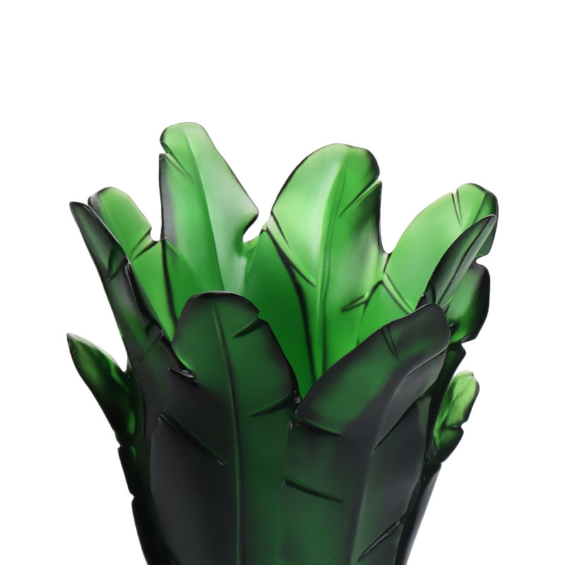 Vas Kaca Daun Pisang Hijau Dekorasi Rumah