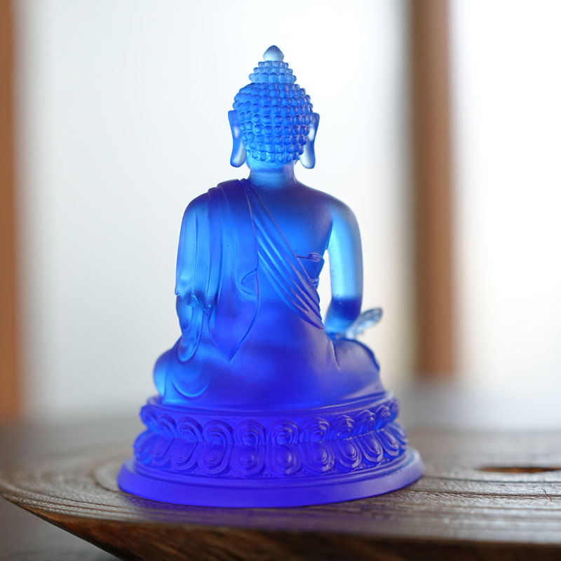 Patung Buddha Pengobatan glasir berwarna