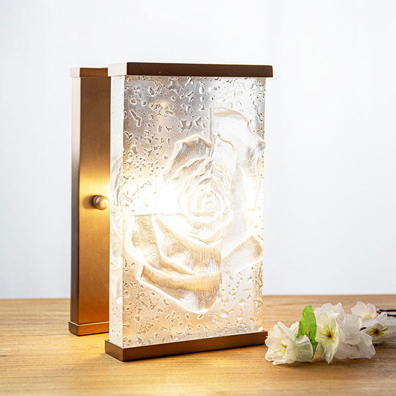 Ornamen lampu hias kaca kaca persegi panjang