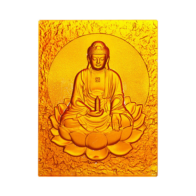 Batu Bata Kaca Kristal Emas Buddha Pengobatan Oriental