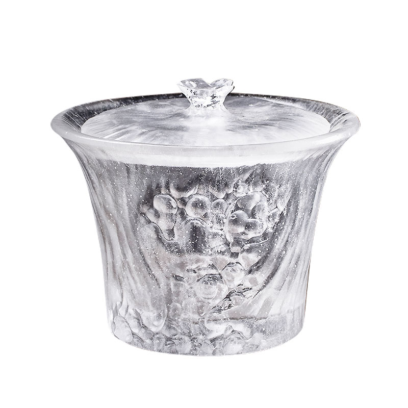 Set Cangkir Teh Bening Dengan Tutup