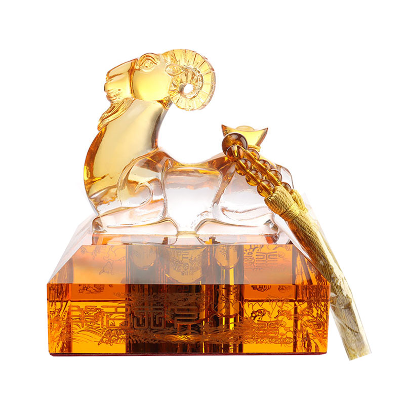 Set Botol Anggur Kaca Kristal Tutup Bentuk Hewan Zodiak Cina