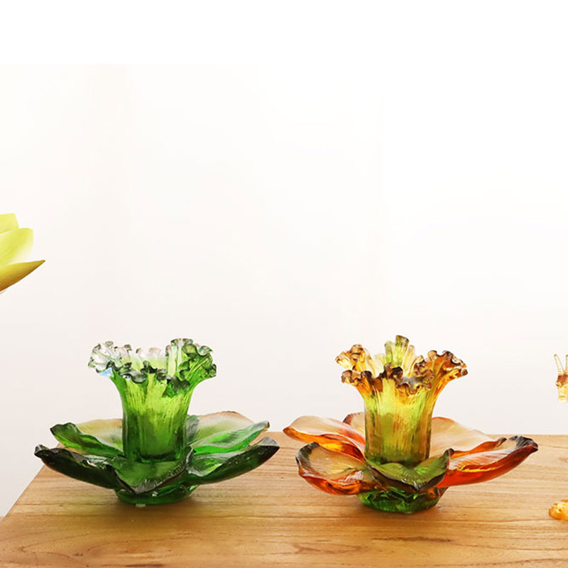 Tempat Lilin Berbentuk Kelopak Kaca