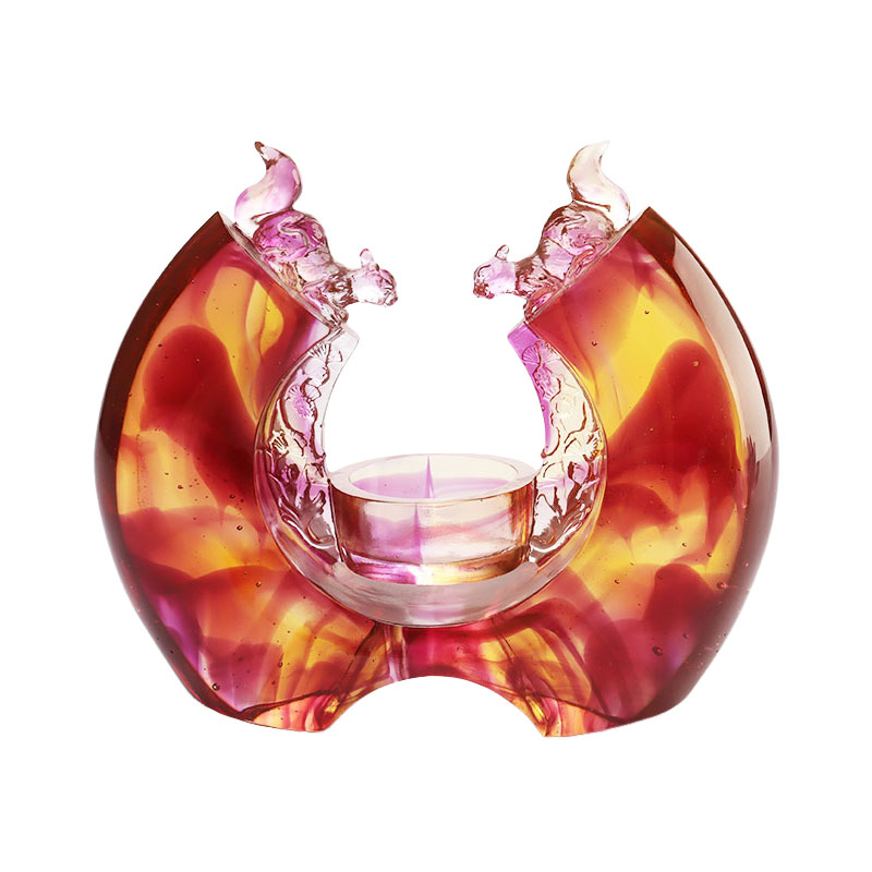 Tempat lilin glasir berwarna ungu