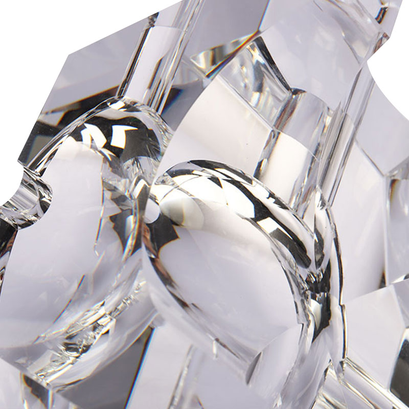 Asbak kristal kaca transparan desain geometris sederhana