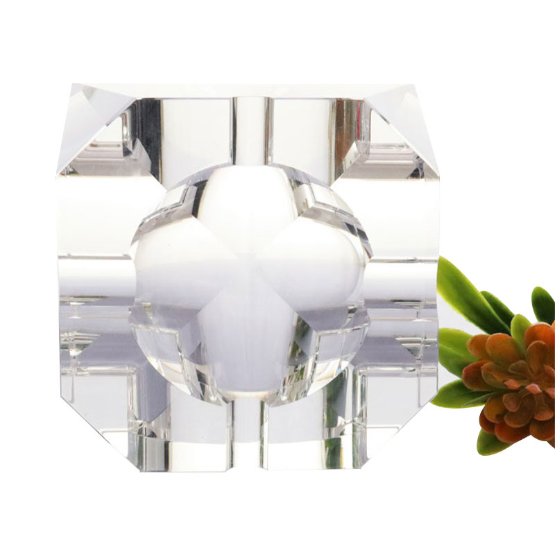 Asbak kristal kaca transparan desain geometris sederhana