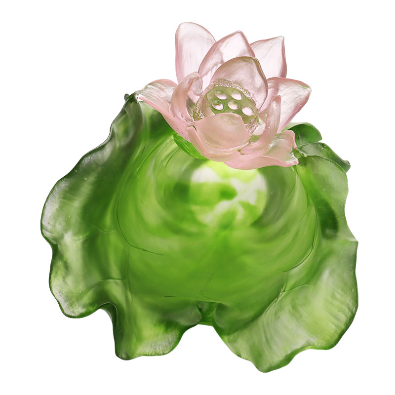 Set Vas Kaca Kristal Dekorasi Lorong Seri Lotus