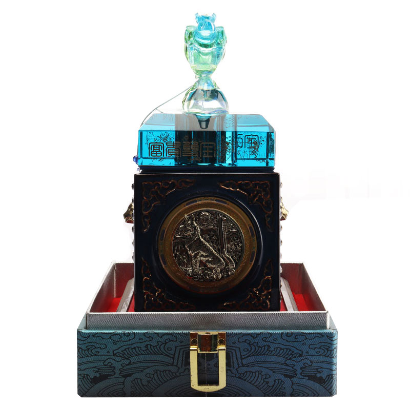 Tutup botol rusa biru hiasan dekoratif peralatan botol anggur kaca