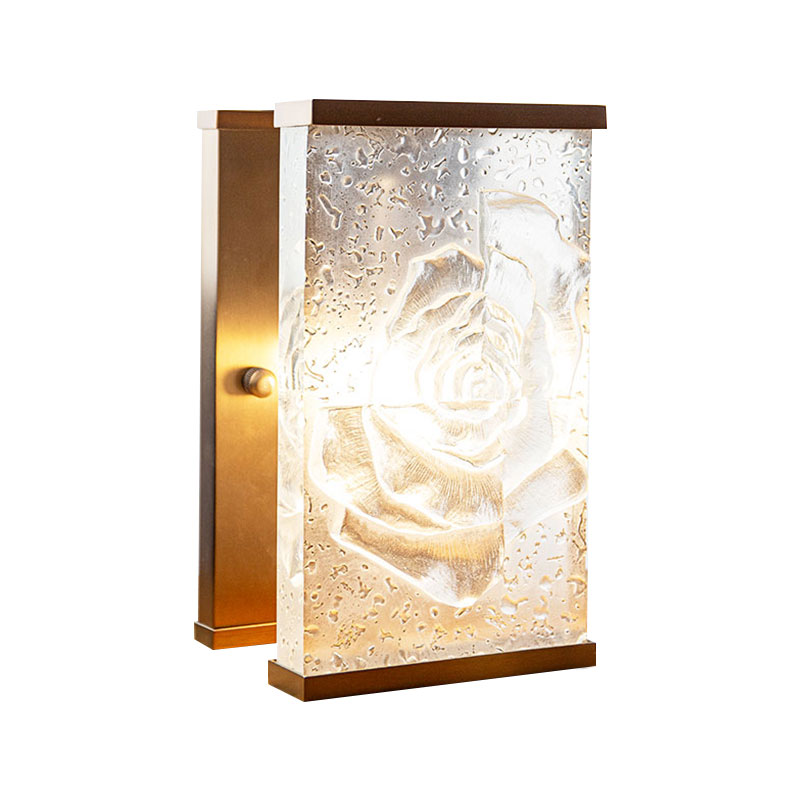 Ornamen lampu hias kaca kaca persegi panjang