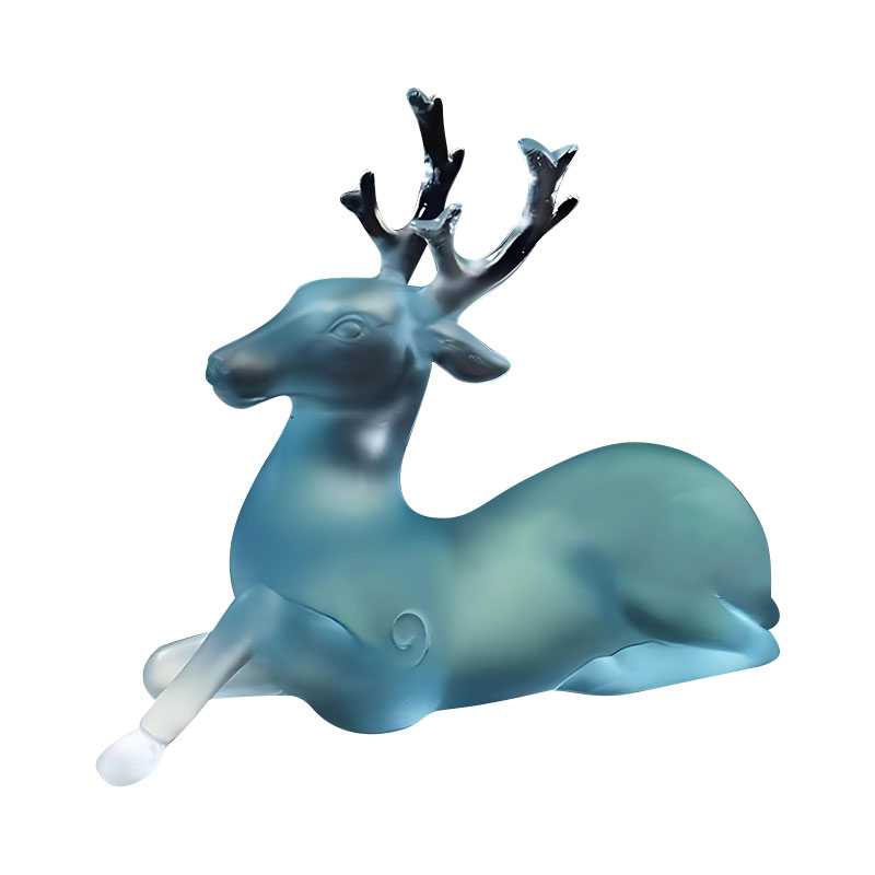 Tempat sikat berbentuk rusa kaca biru