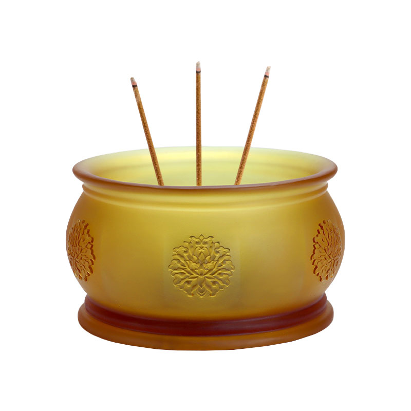 Set Persembahan Kaca Emas Altar Buddha Seri