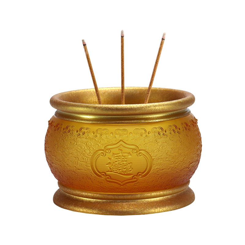 Persembahan kaca untuk kuil Buddha untuk membawa kekayaan dan harta karun