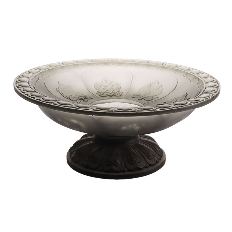 Mangkuk buah glasir berwarna abu-abu