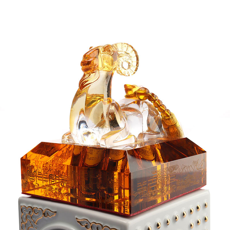 Set Botol Anggur Kaca Kristal Tutup Bentuk Hewan Zodiak Cina