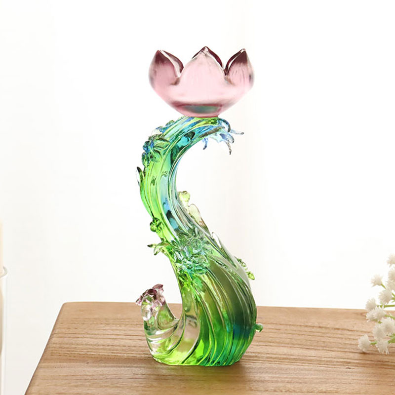 Tempat lilin berbentuk Teratai Kaca Kristal