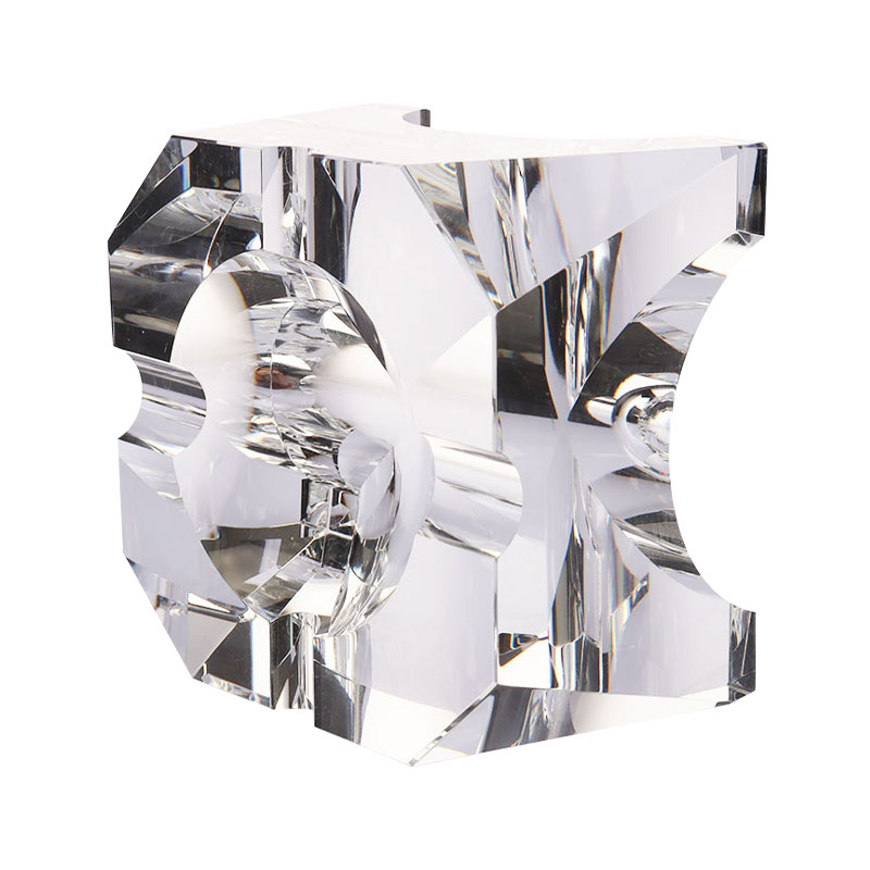 Asbak kristal kaca transparan desain geometris sederhana