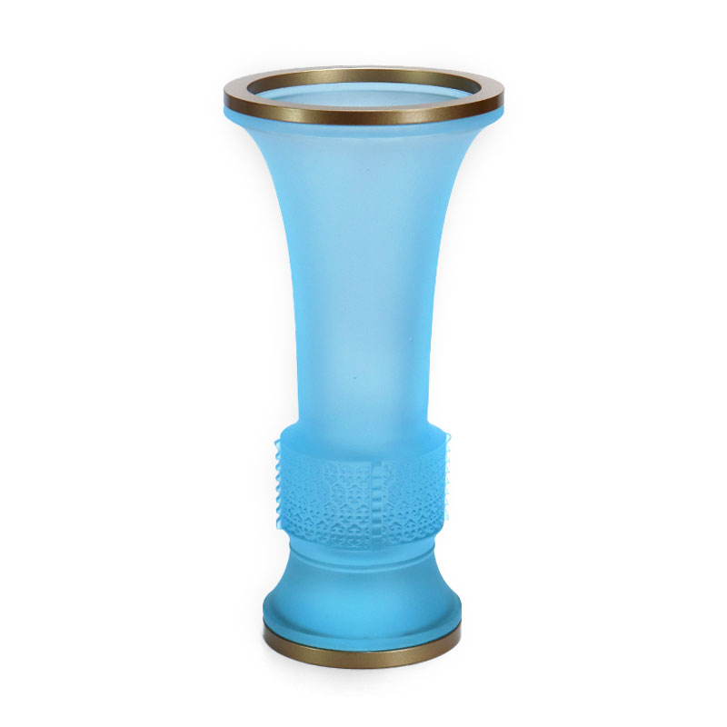 Set persembahan altar Buddha kaca seri Ruyi biru muda