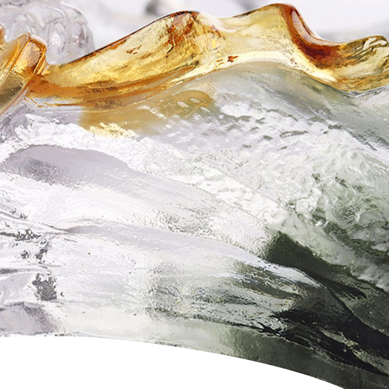 Baki Buah Oval Kaca Dekoratif Seni