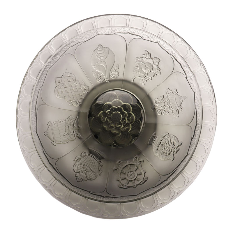 Mangkuk buah glasir berwarna abu-abu