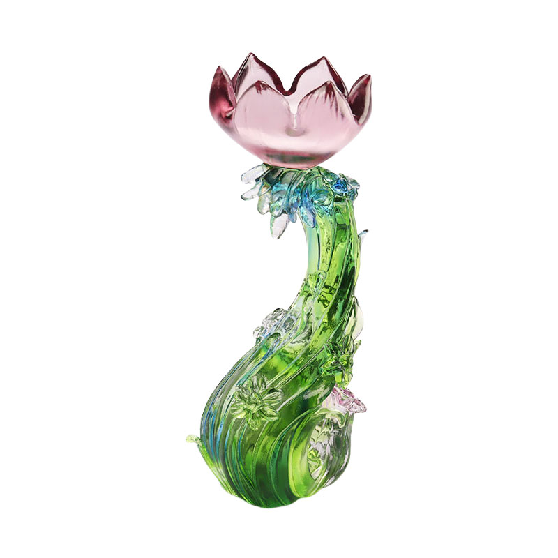 Tempat lilin berbentuk Teratai Kaca Kristal