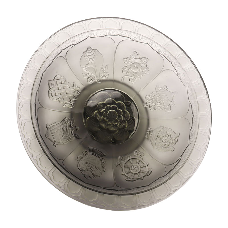 Mangkuk buah glasir berwarna abu-abu