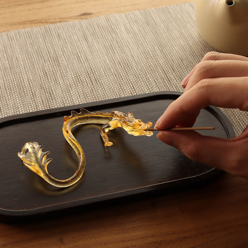 Tempat Dupa Kaca Naga Emas