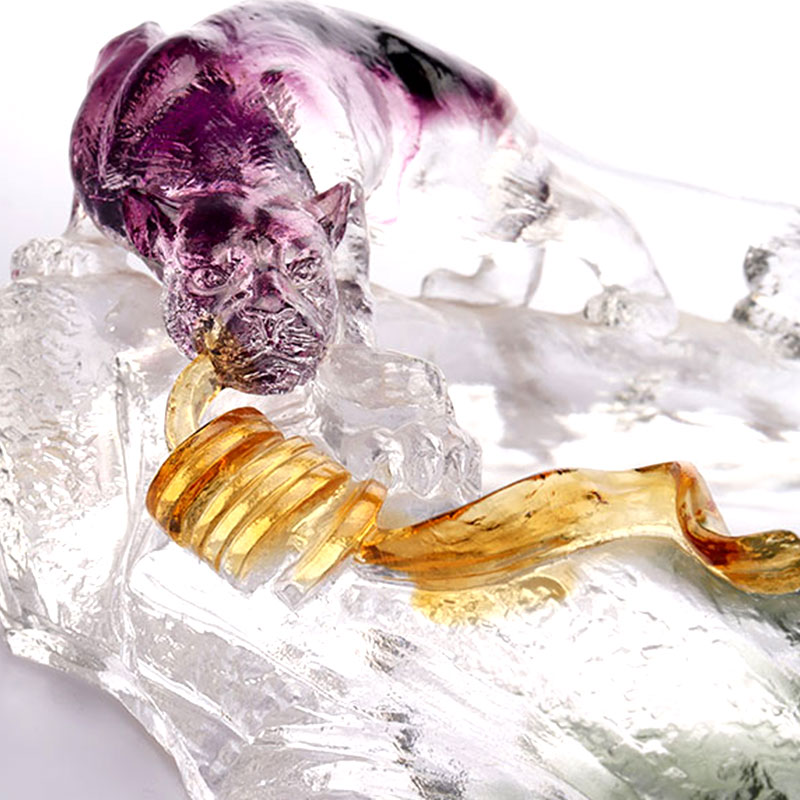 Baki Buah Oval Kaca Dekoratif Seni