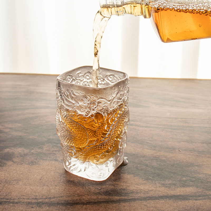 Cangkir Teh Gelas Anggur Gelas Relief Naga Antik