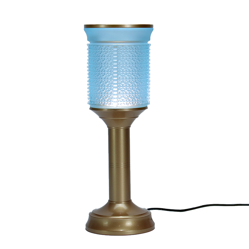 Set persembahan altar Buddha kaca seri Ruyi biru muda