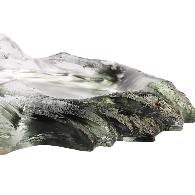 Baki Buah Oval Kaca Dekoratif Seni