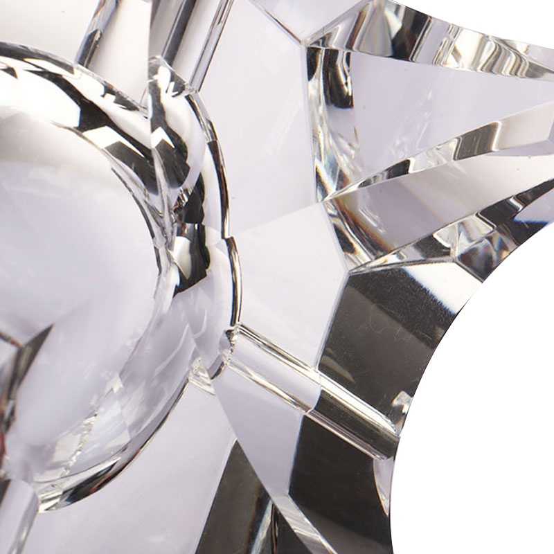 Asbak kristal kaca transparan desain geometris sederhana