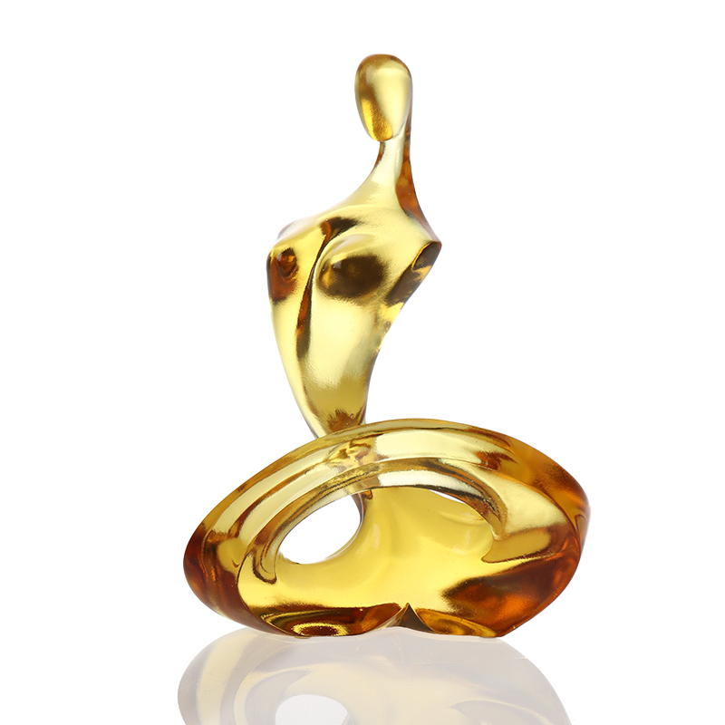 Ornamen seni figur Tethys abstrak kaca