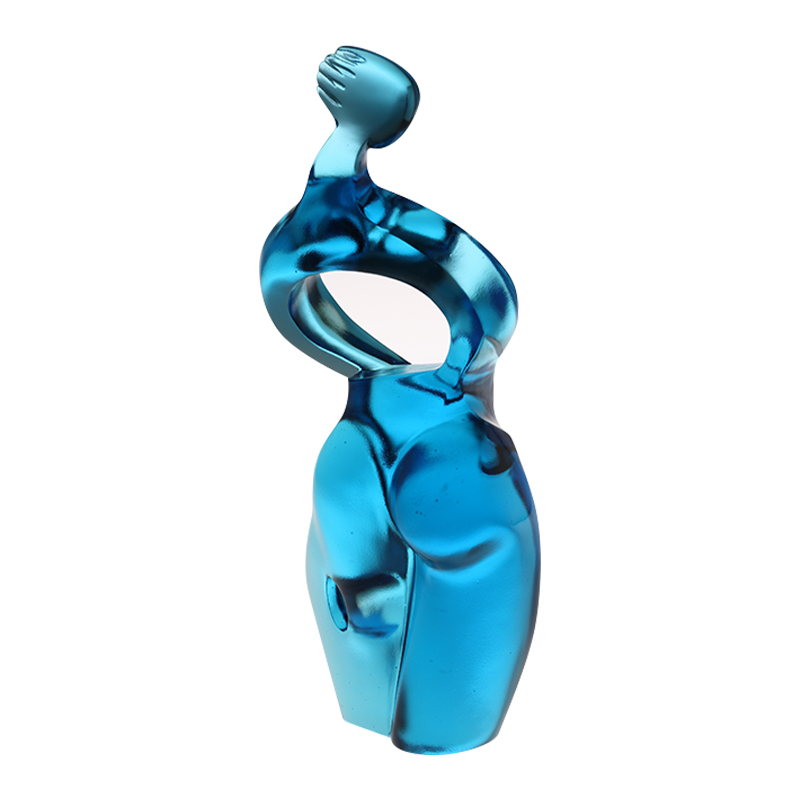 Ornamen patung seni Artemis biru murni