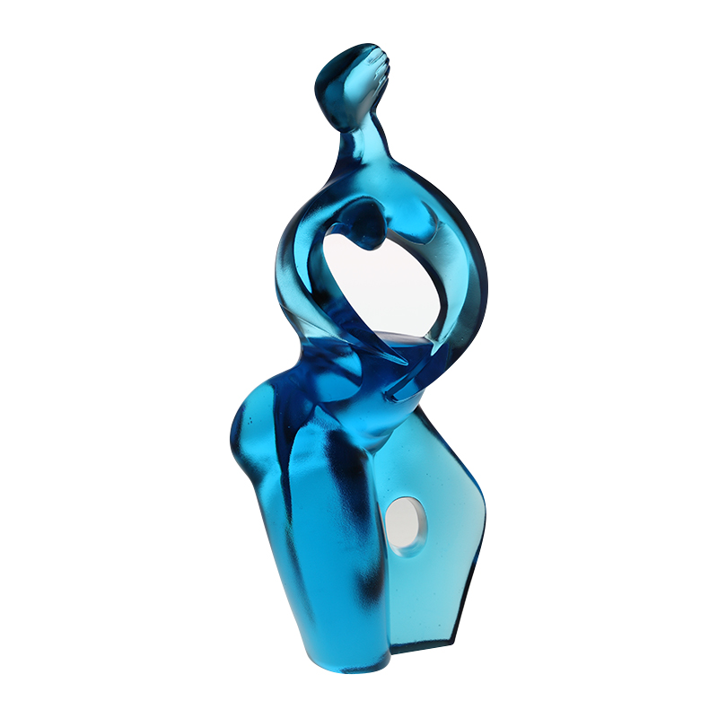 Ornamen patung seni Artemis biru murni