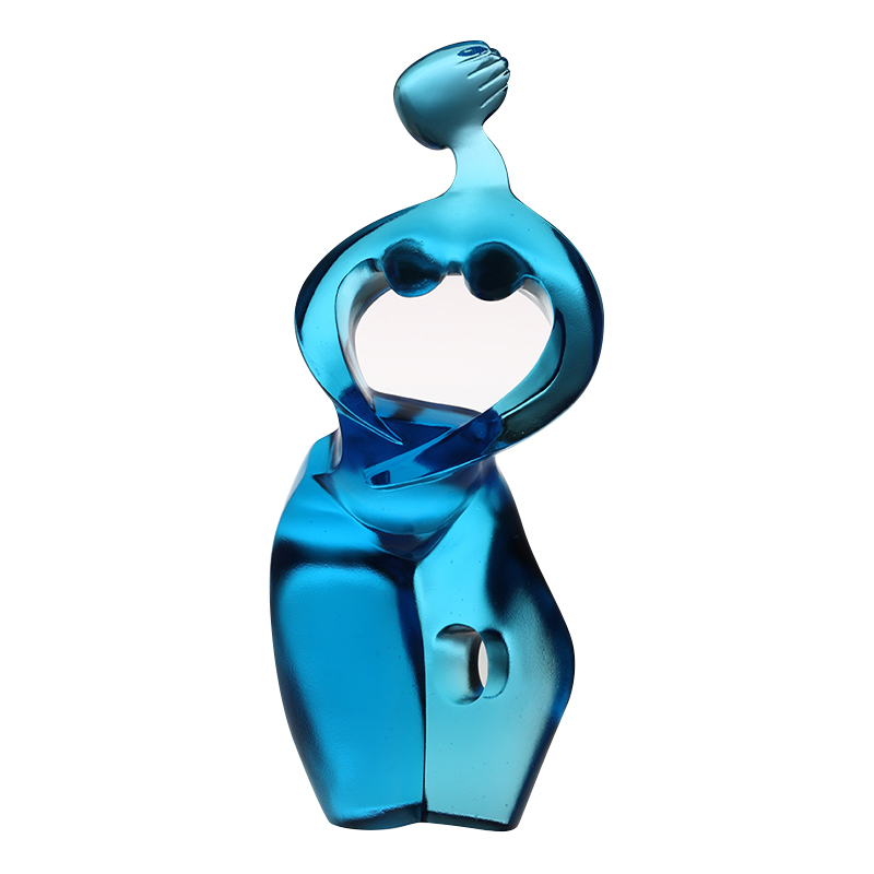 Ornamen patung seni Artemis biru murni