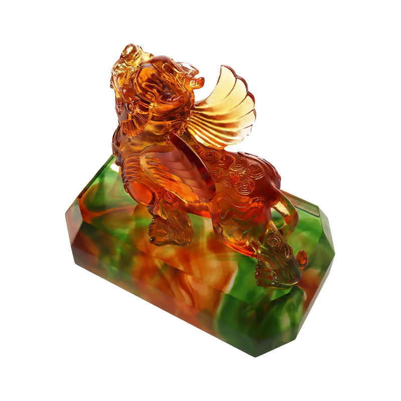 Ornamen binatang glasir berwarna jernih