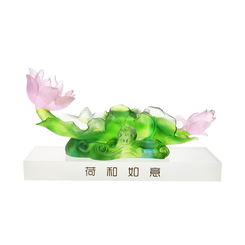 Set Vas Kaca Kristal Dekorasi Lorong Seri Lotus