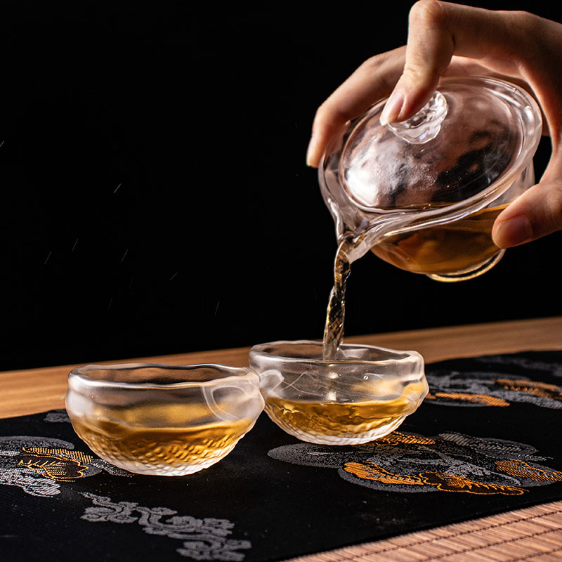 Set Teh Kaca Transparan dengan Teko, Cangkir Teh