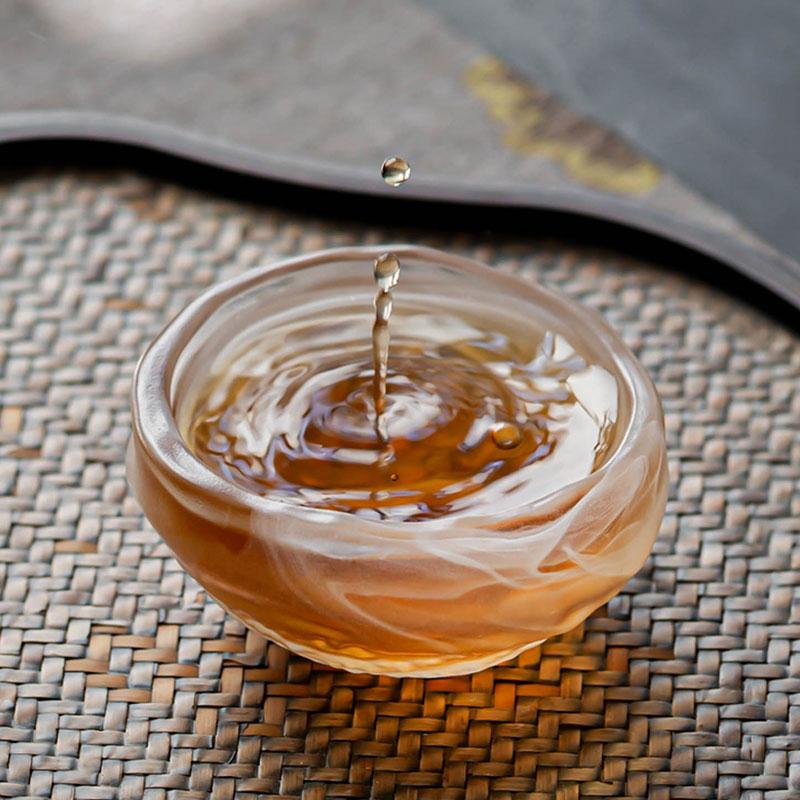 Set Teh Kaca Transparan dengan Teko, Cangkir Teh