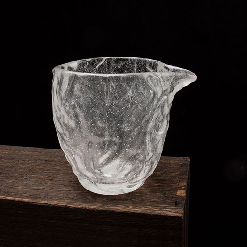 Set Cangkir Teh Kaca transparan pola gelembung untuk penggunaan rapat di rumah dan kantor