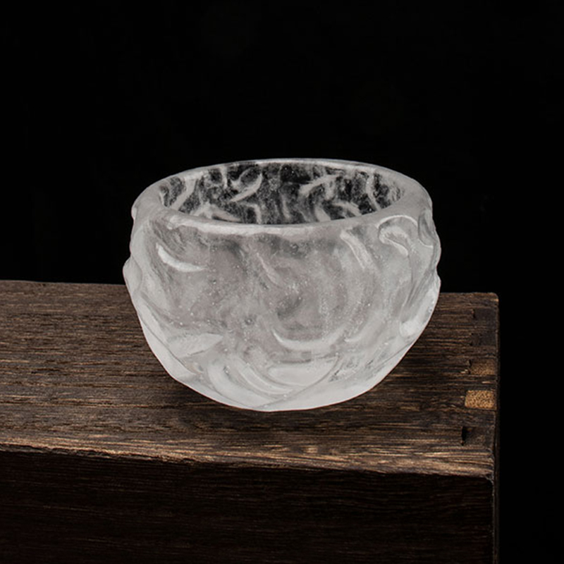 Set Cangkir Teh Kaca transparan pola gelembung untuk penggunaan rapat di rumah dan kantor